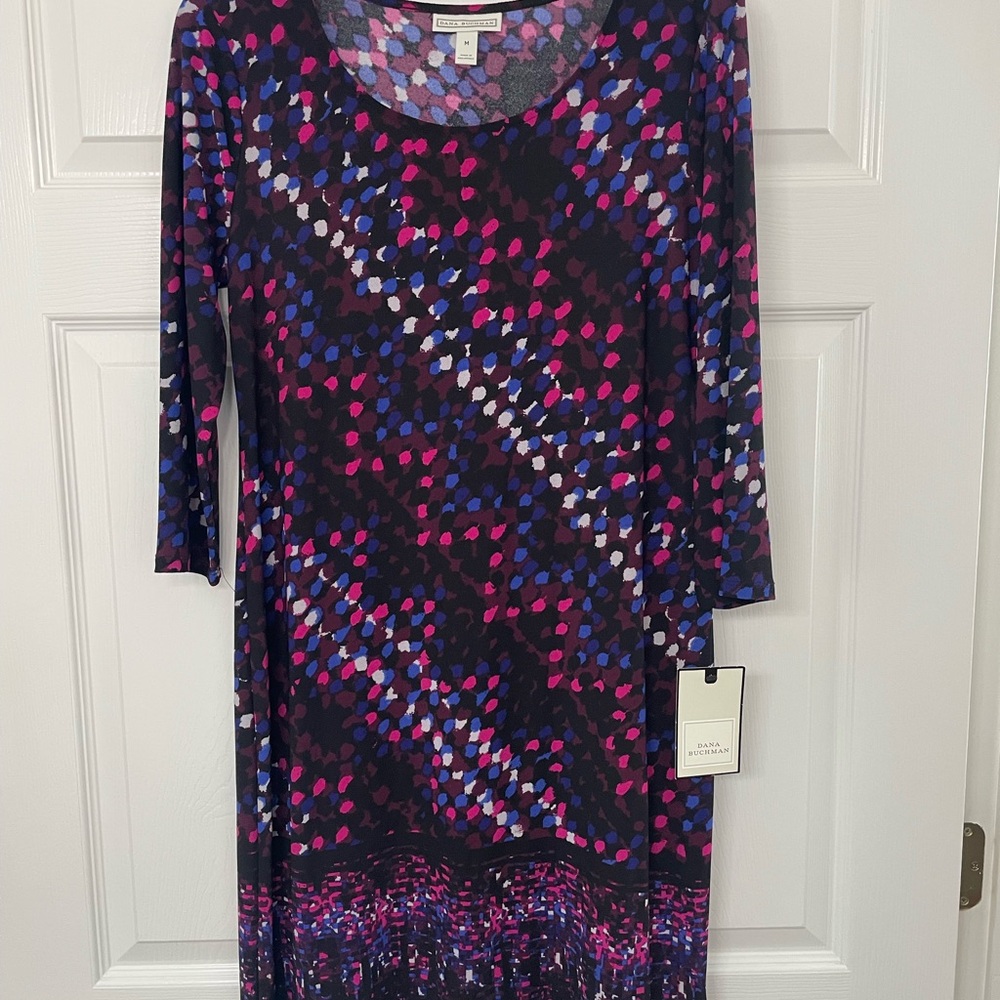 Dana Buchman Multicolor Long Sleeve Dress